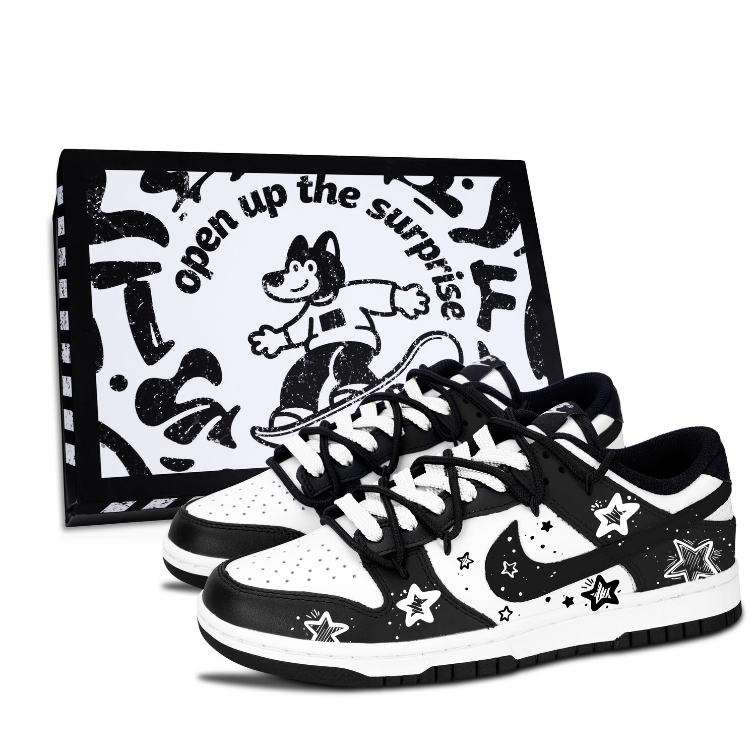 

Dunk, модные кроссовки для скейтборда Unisex с устойчивым к истиранию низким верхом Nike, черный/белый