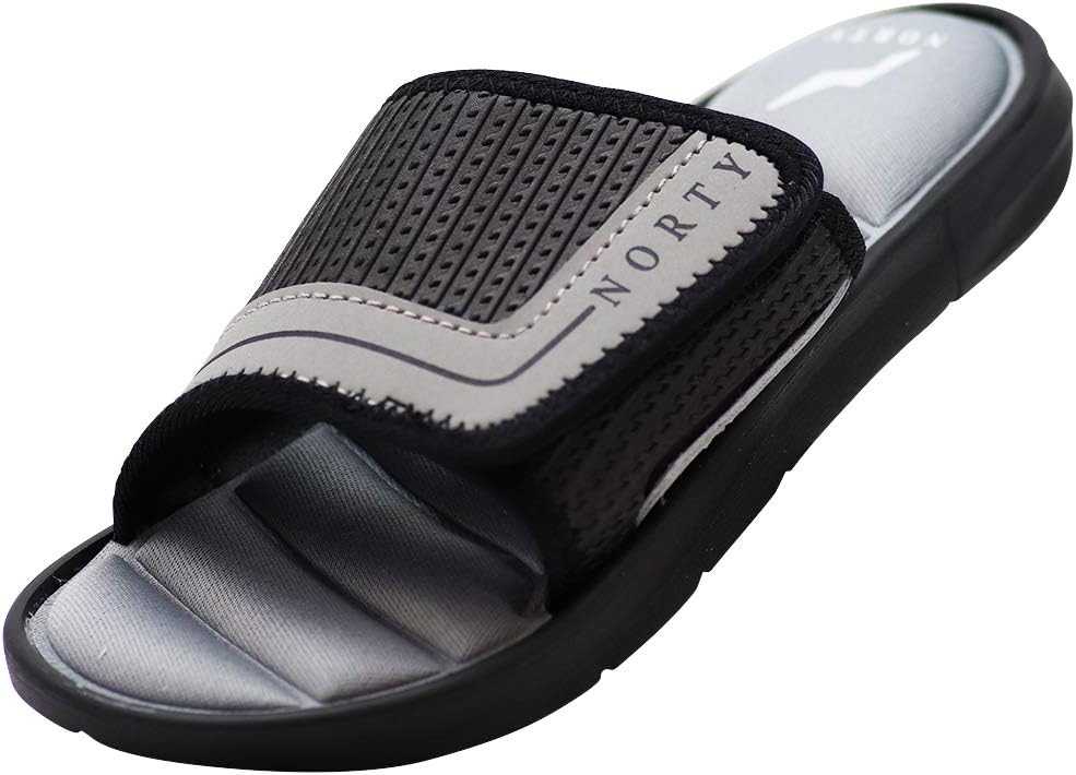 

Сандалии с регулировкой ремешка на пенополиуретановой подошве NORTY для мальчиков и девочек, черный/серый