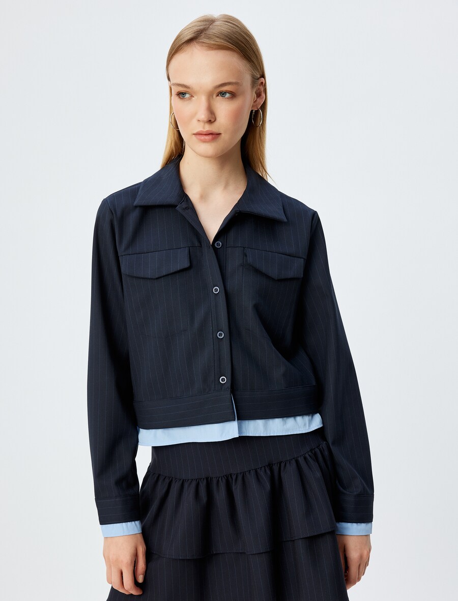 

Блуза Koton, темно-синий/светло-синий