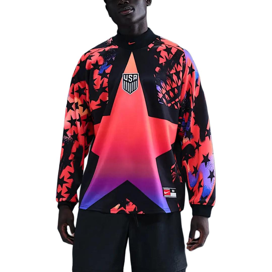 

Мужская футбольная футболка USMNT Hollywood Keeper Nike, черный/bright темный красный