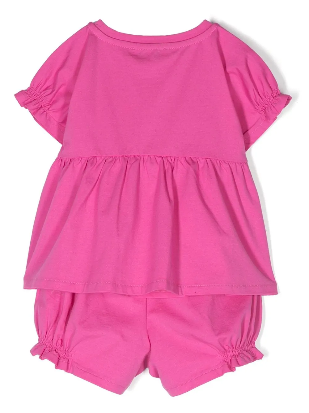 Комплект из топа и шортов с оборками Emporio Armani Kids, розовый — фото 2