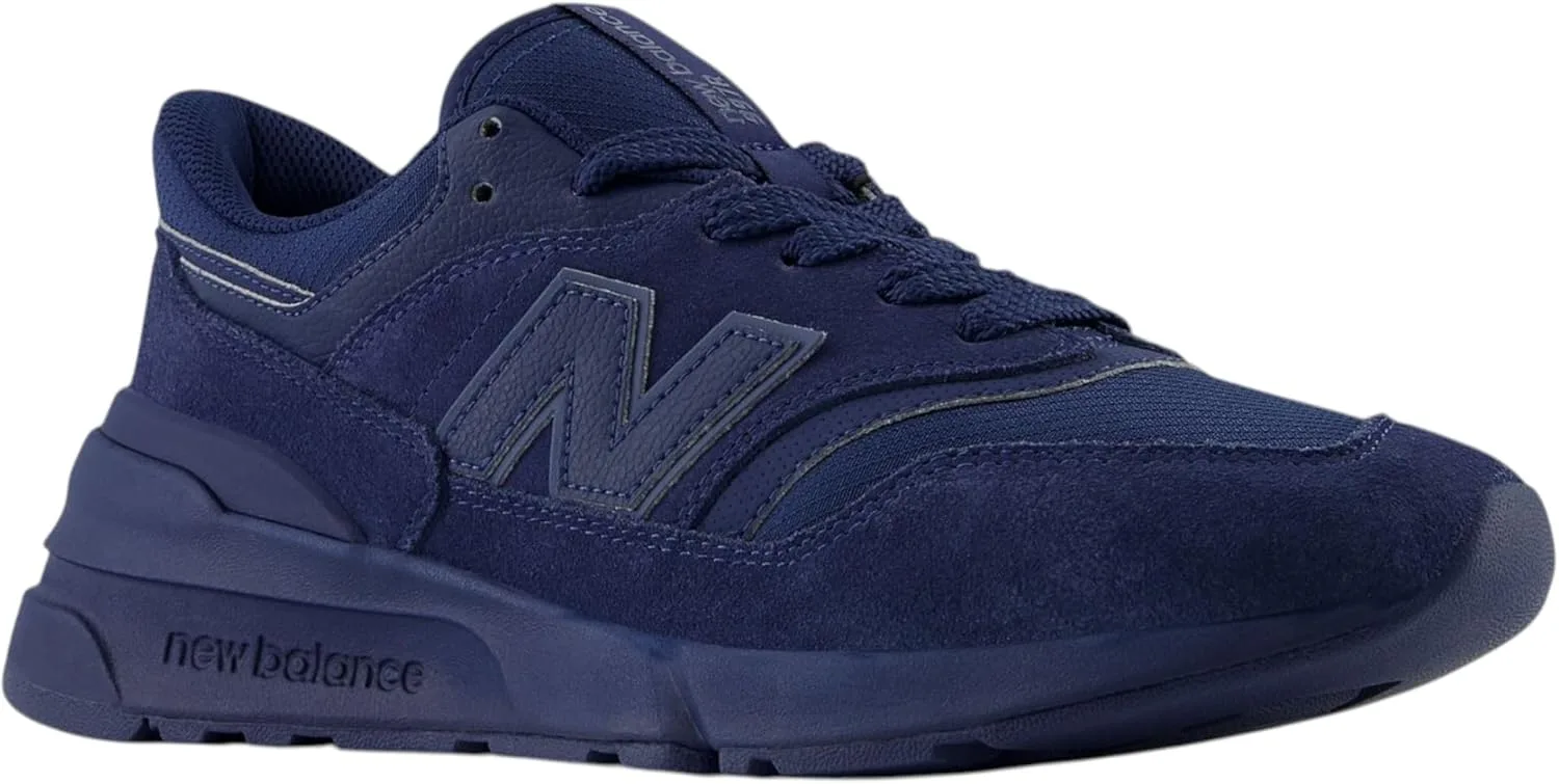 Кроссовки New Balance 997 для мужчин, спортивная обувь, замша, повседневные, удобные, легкие, на шнуровке, стильные, универсальные, темно-синий — фото 3