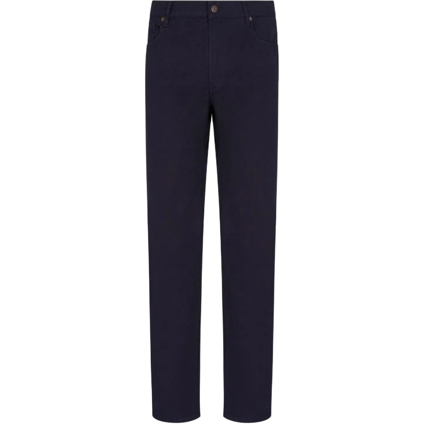 Брюки J76 straight-fit five-pocket из умывальной саржи EMPORIO ARMANI, Marine Blue