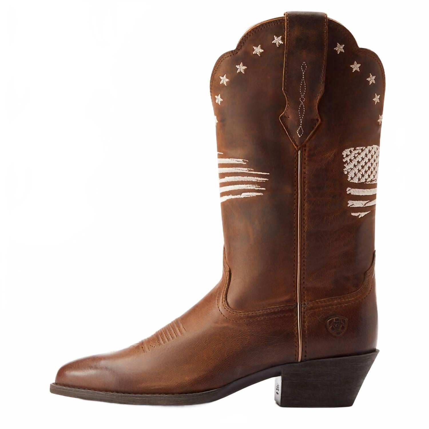 Женские ковбойские сапоги ARIAT Heritage Liberty кожаные с вышивкой, коричневый — фото 2