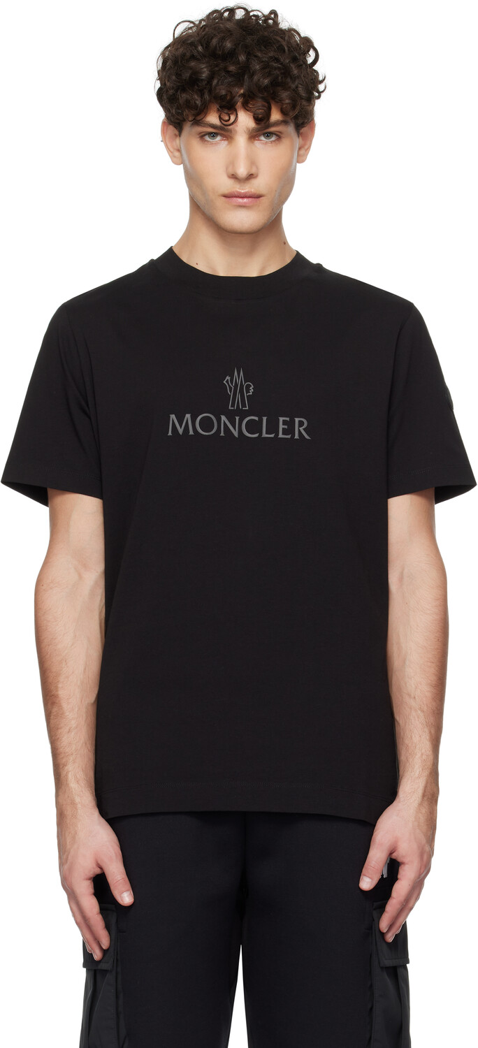 

Футболка из хлопка с логотипом Moncler, черный