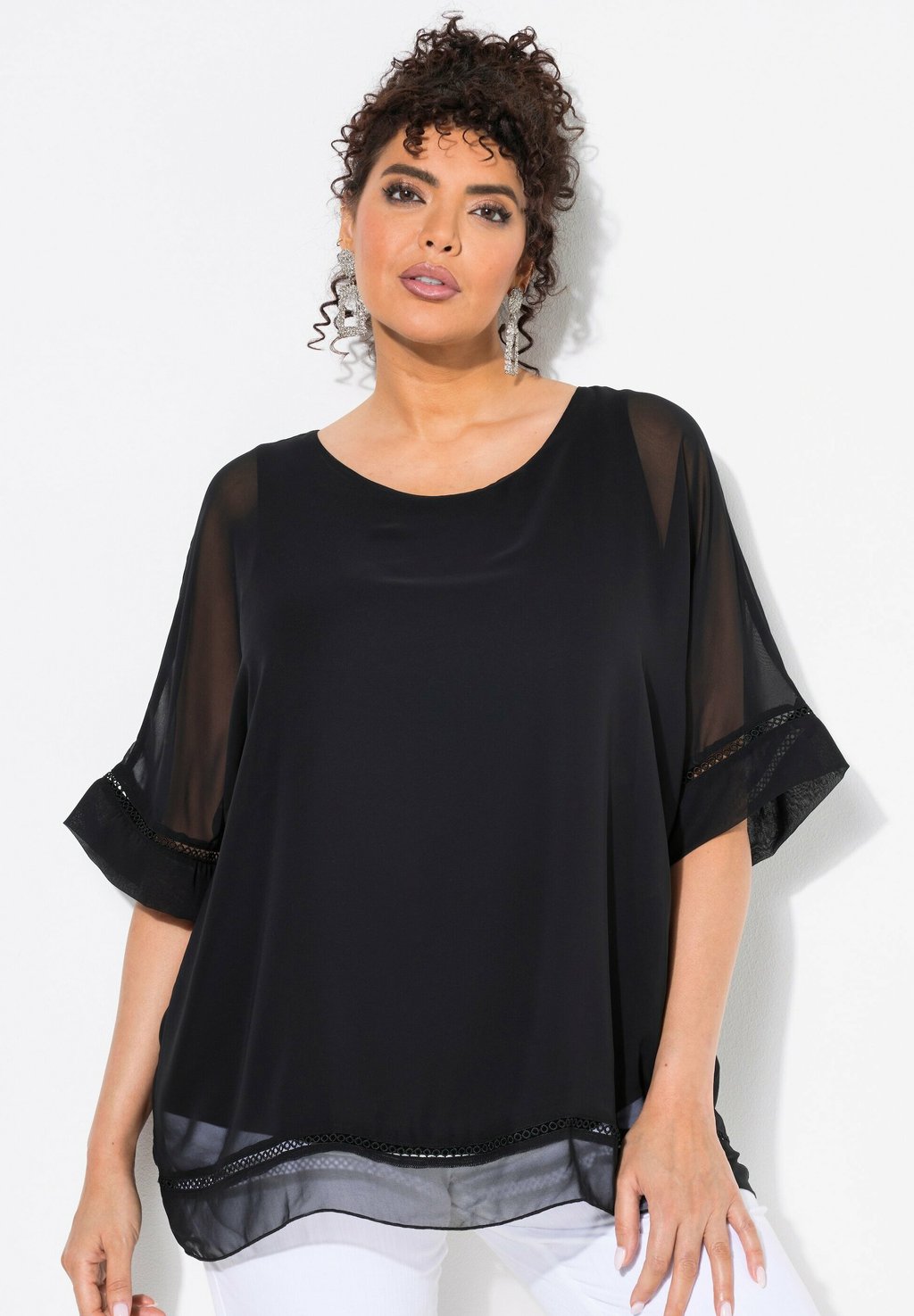 

Блуза 3/4 SLEEVE LAYERED Ulla Popken, черный