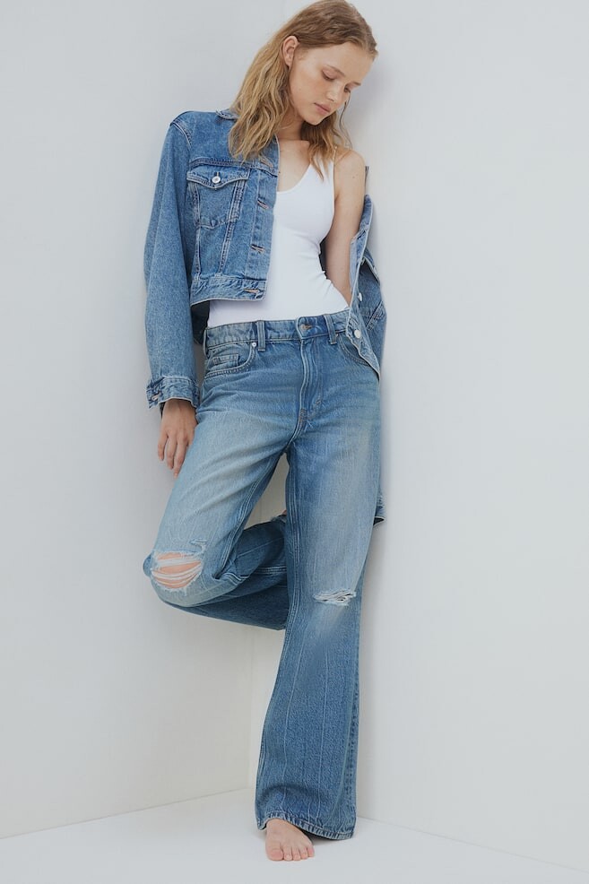 

Мешковатые джинсы прямого кроя H&M, синий