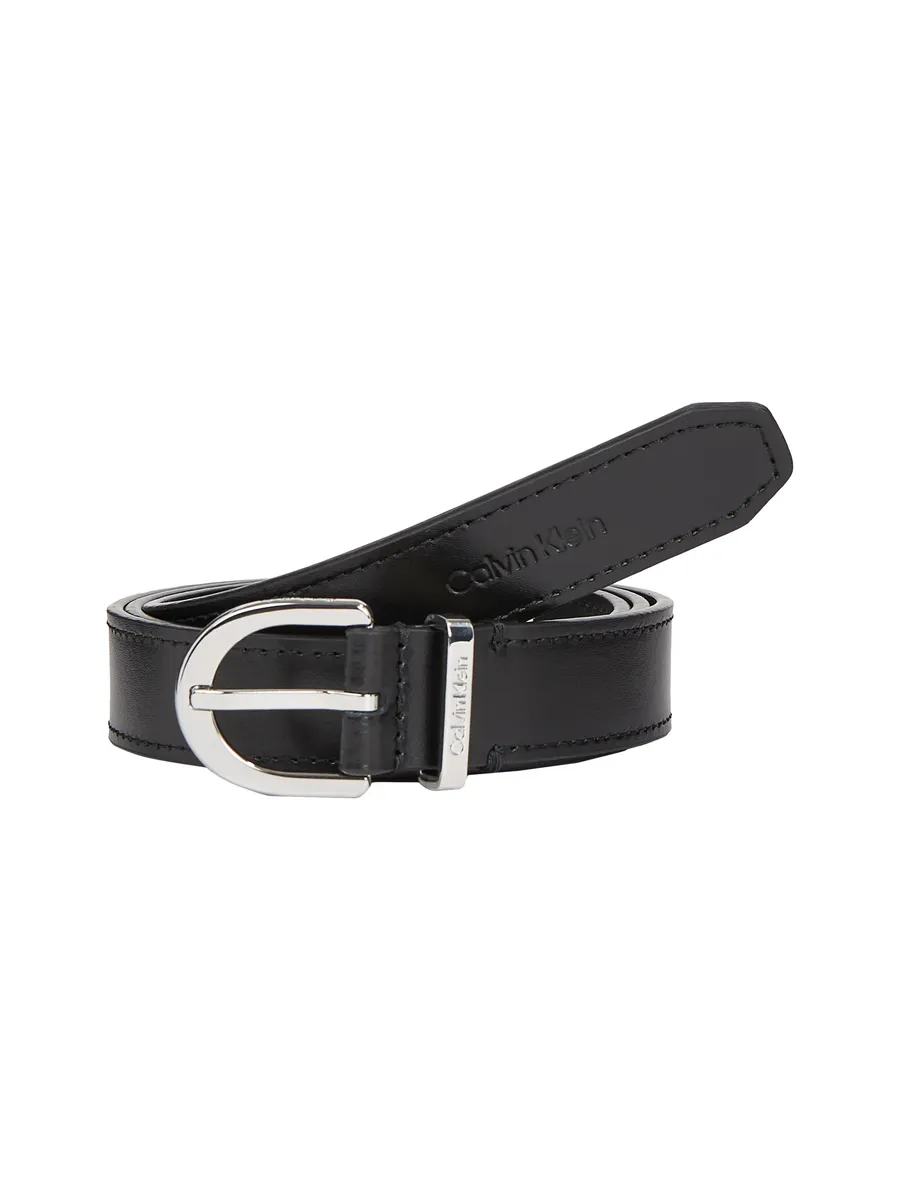 

Кожаный ремень Calvin Klein "ROUND BUCKLE LOGO LOOP BELT 2.5", цвет Ck Black