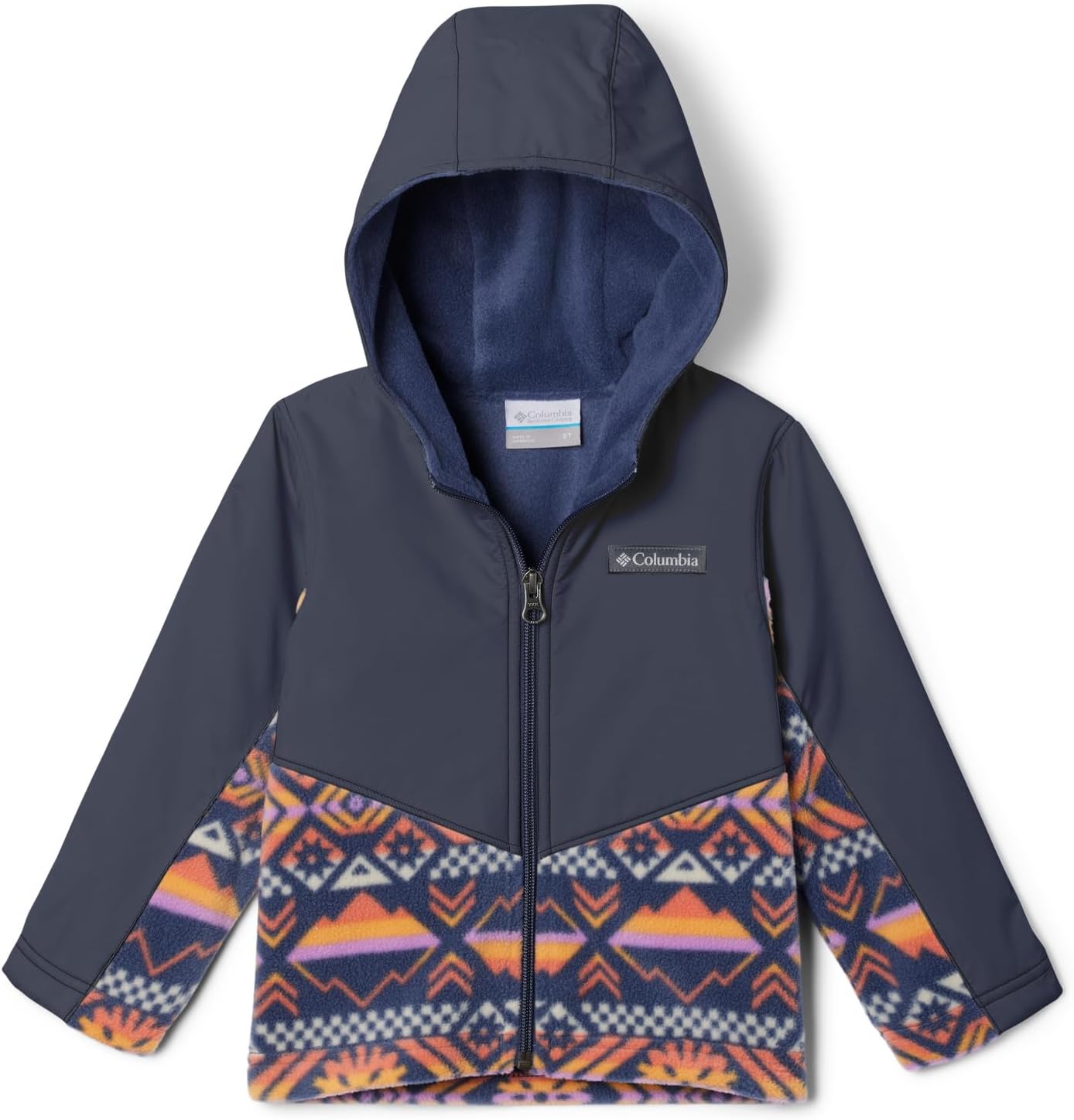 Толстовка с капюшоном Columbia baby-girls Steens Mt Overlay, Nocturnal Checkered Peaks, Nocturnal