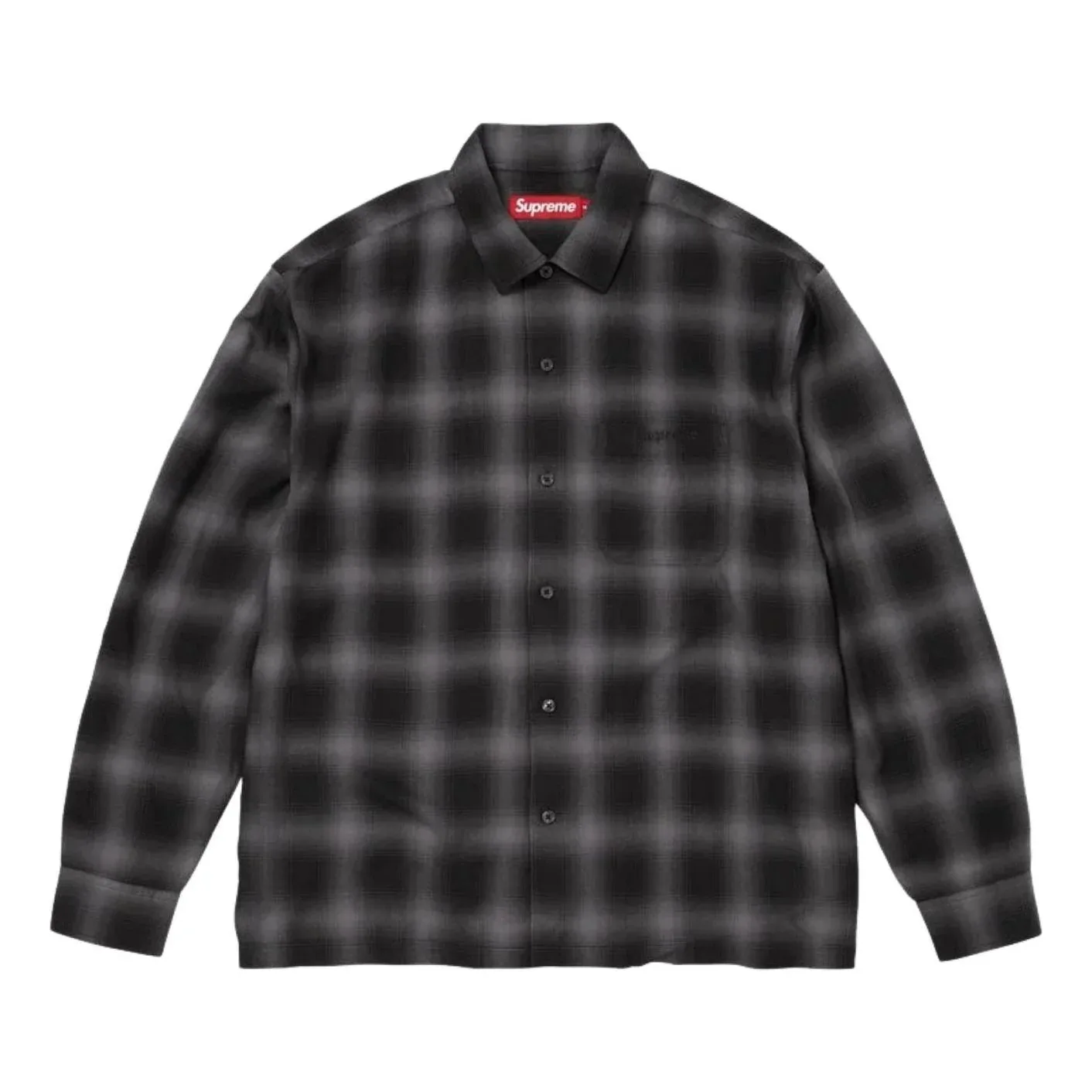 Рубашка Supreme SS26 Shadow Plaid Rayon Shirt 'Black'