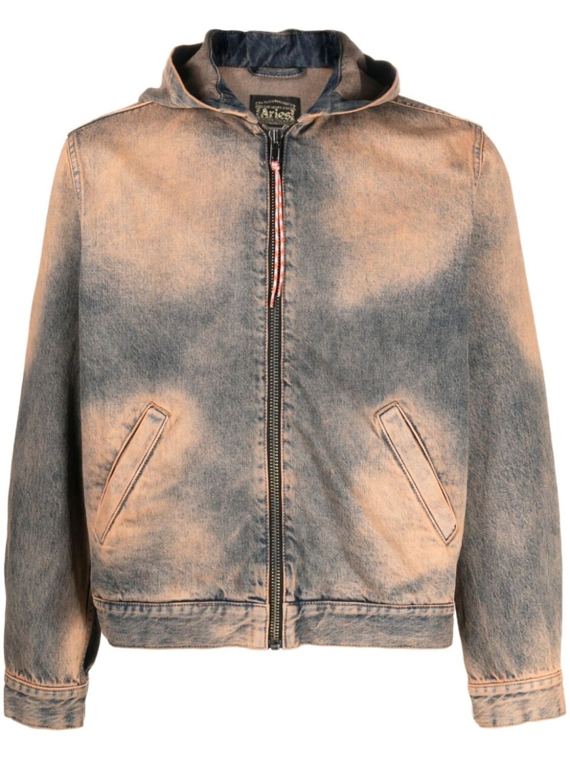 

Aries куртка Acid Wash с капюшоном, нейтральный цвет