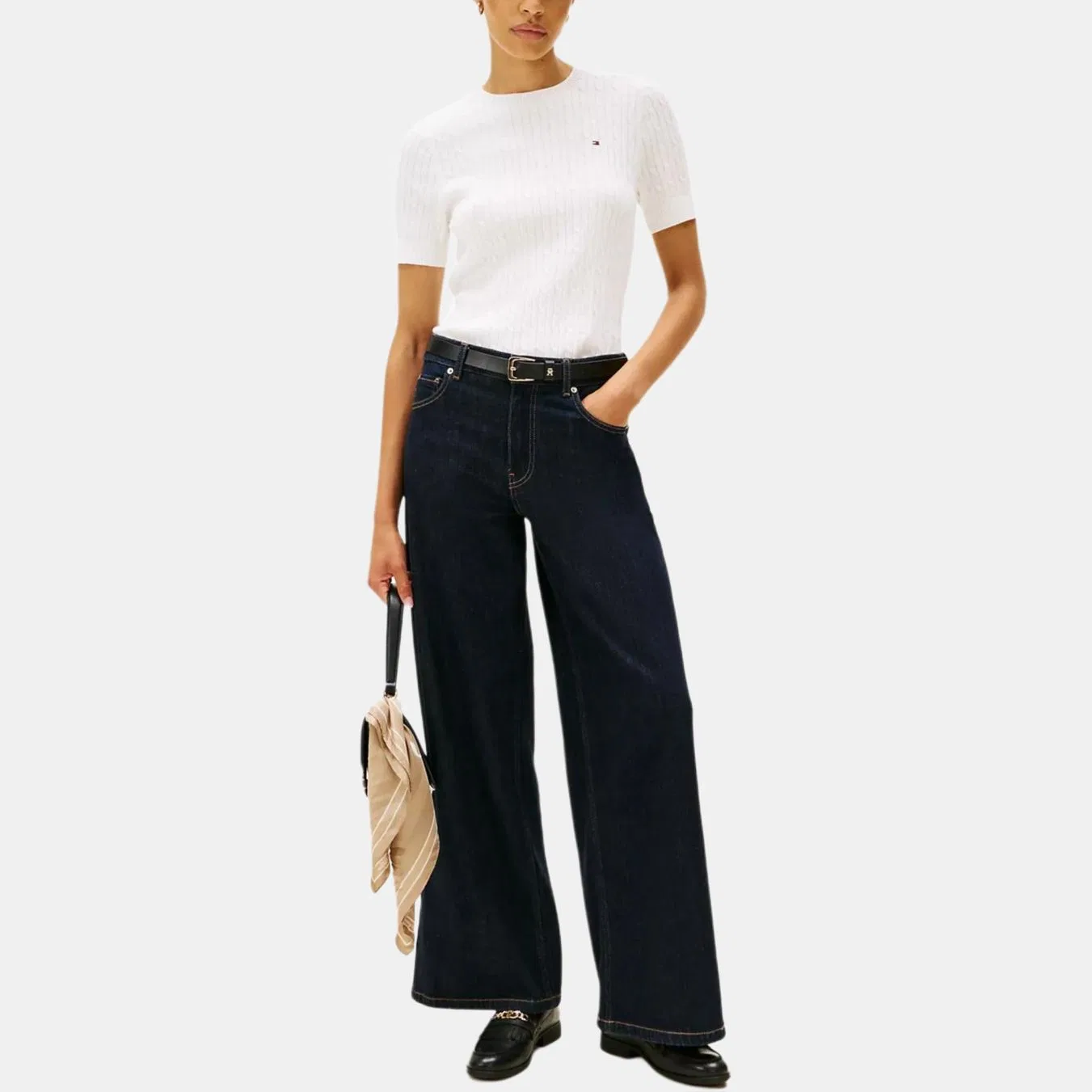 Свитер женский белый crew neck Tommy Hilfiger, White — фото 2