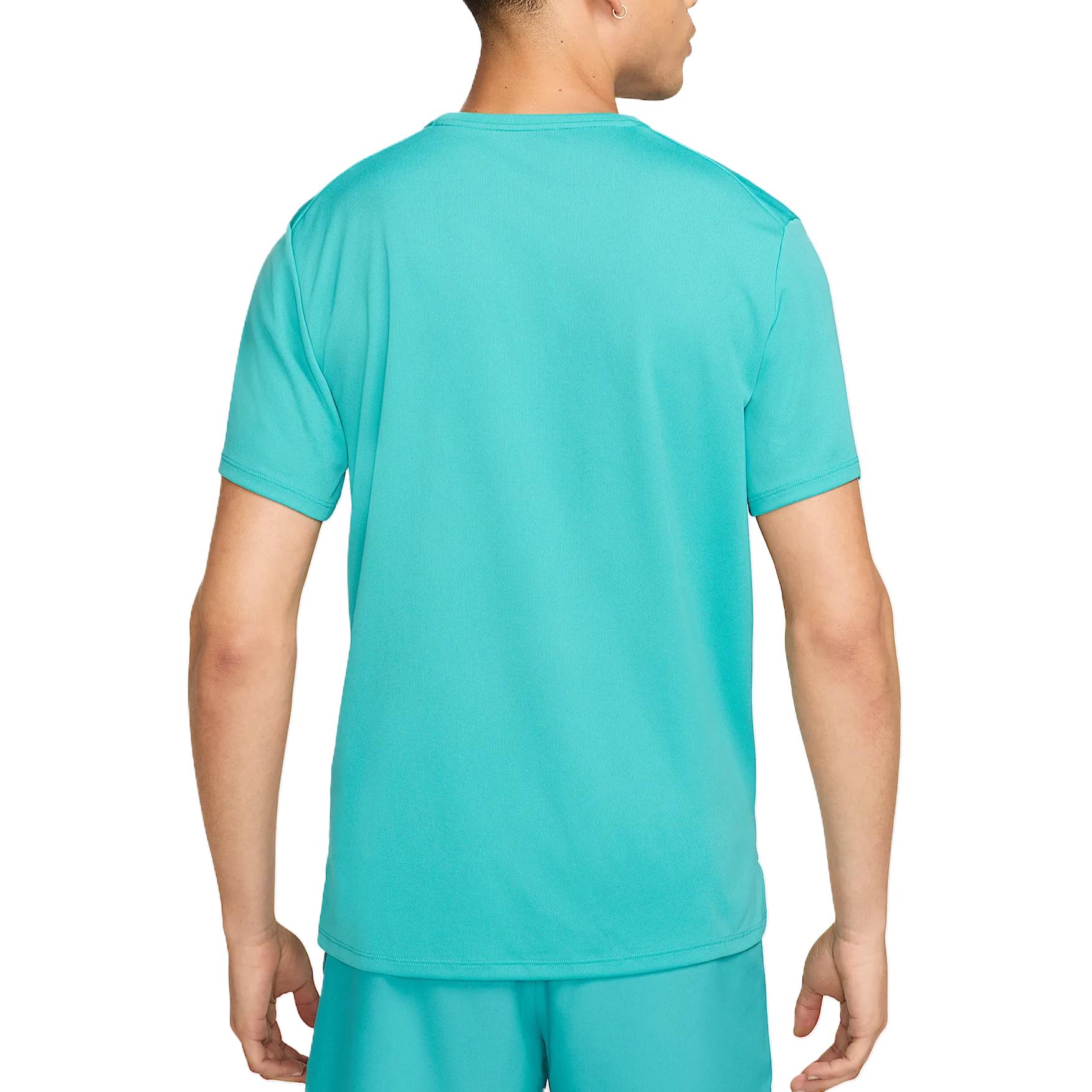 Мужская футболка для бега Miler Dri FIT Uv с короткими рукавами Nike, синий — фото 3