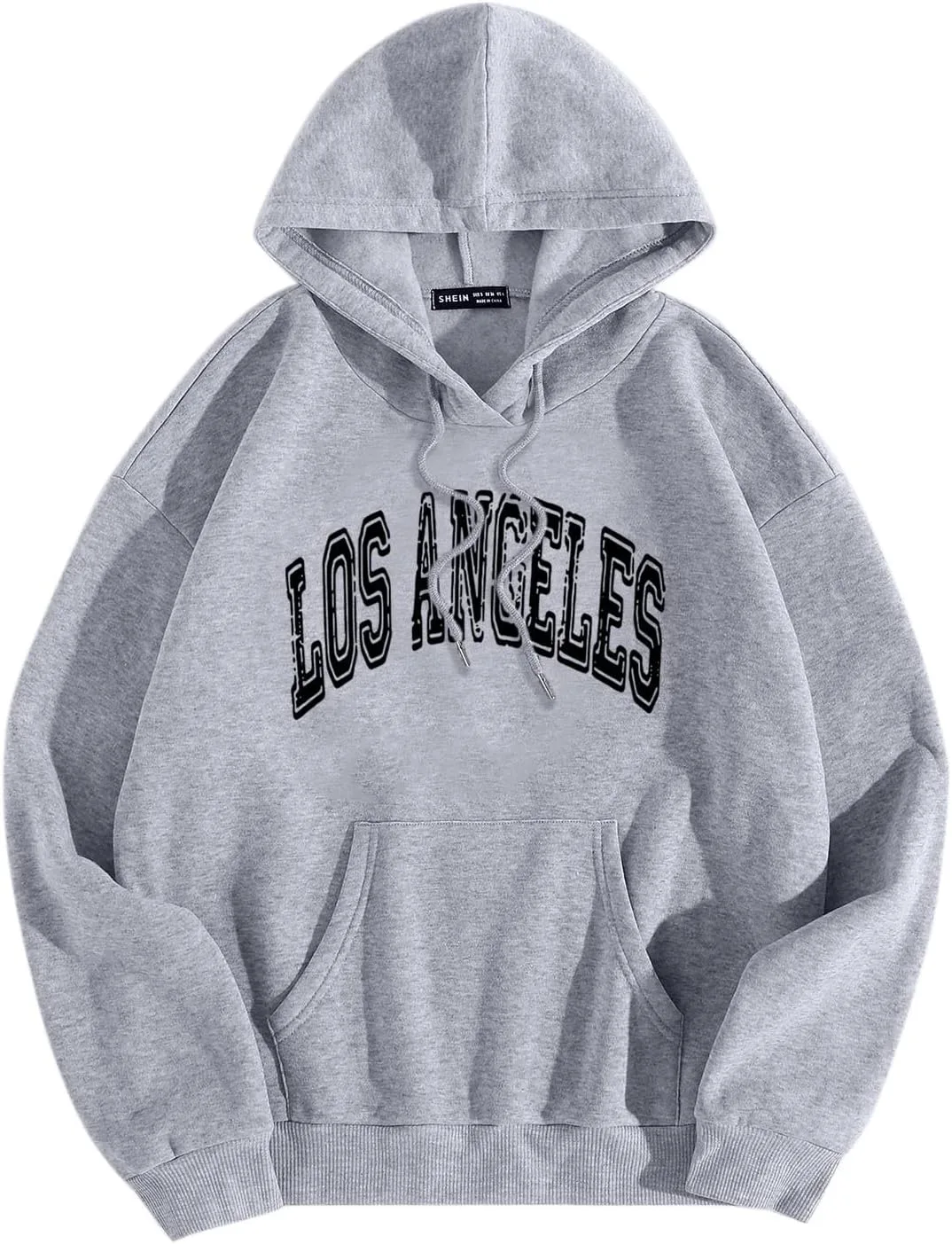 Мужская толстовка Los Angeles Solid Hoodies Comfort Graphic Essential Pullover Sweatshirts свободного кроя с завязками и длинными рукавами Generic, серый