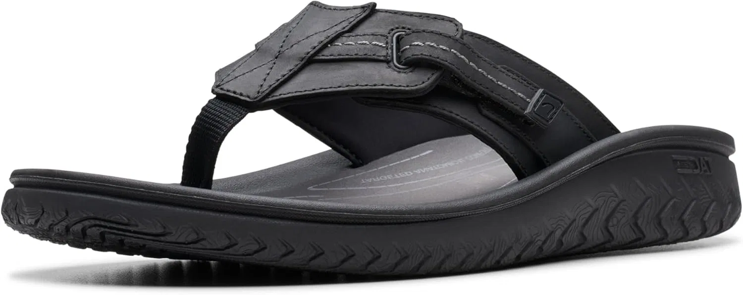 Мужские шлепанцы Clarks Wesley Sun, Black Leather