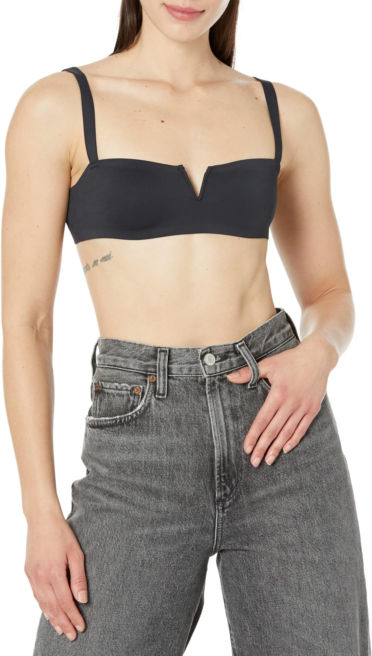 

Бюстгальтер Free People Notched Lily Scuba Bralette, черный