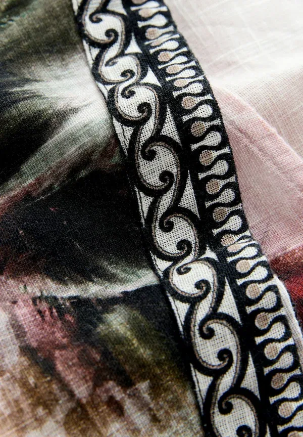 Аксессуар для пляжа Twist front cover up Next, black/white palm border print, черно-белый принт с пальмами — фото 2