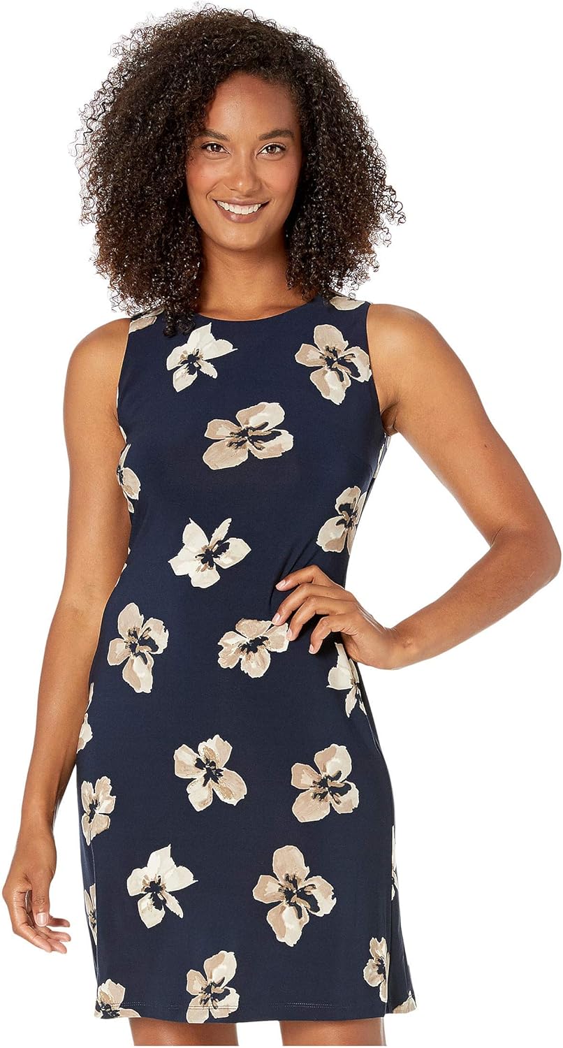 

Женское платье-трапеция Tommy Hilfiger из шифона с рукавами, Sky Captain/ Khaki