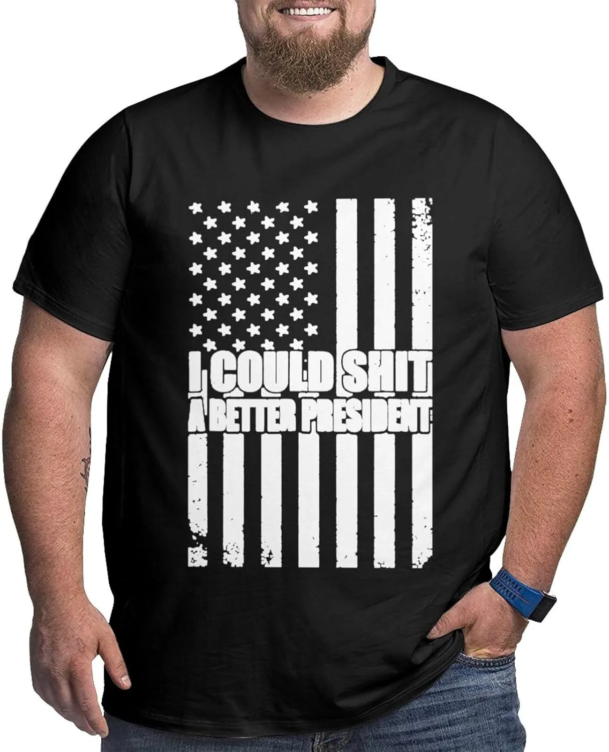Футболка I Could Shit A Better President, летняя, с коротким рукавом, Large