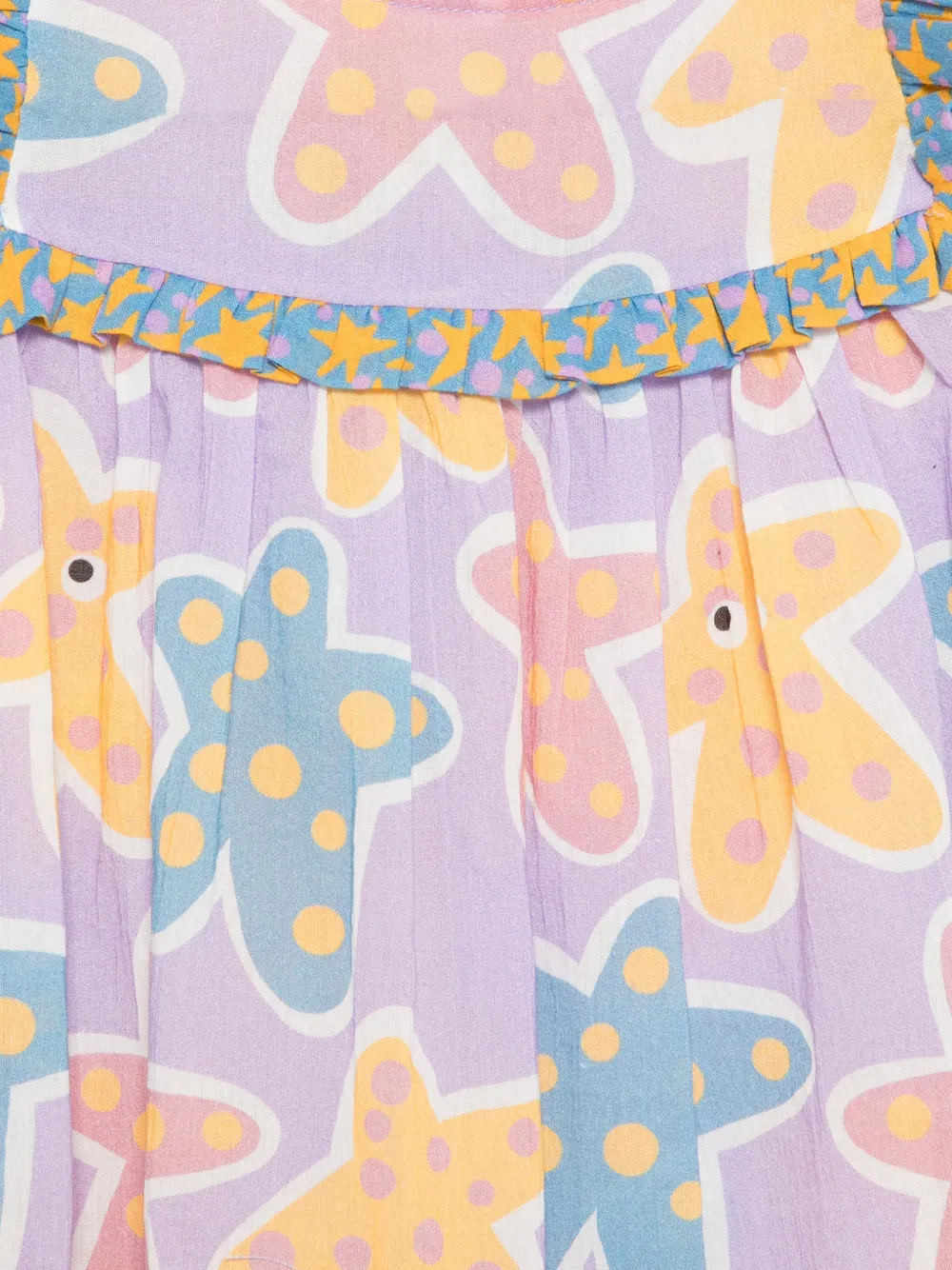 Комплект из двух платьев с оборками и принтом Stella Mccartney Kids, фиолетовый — фото 3