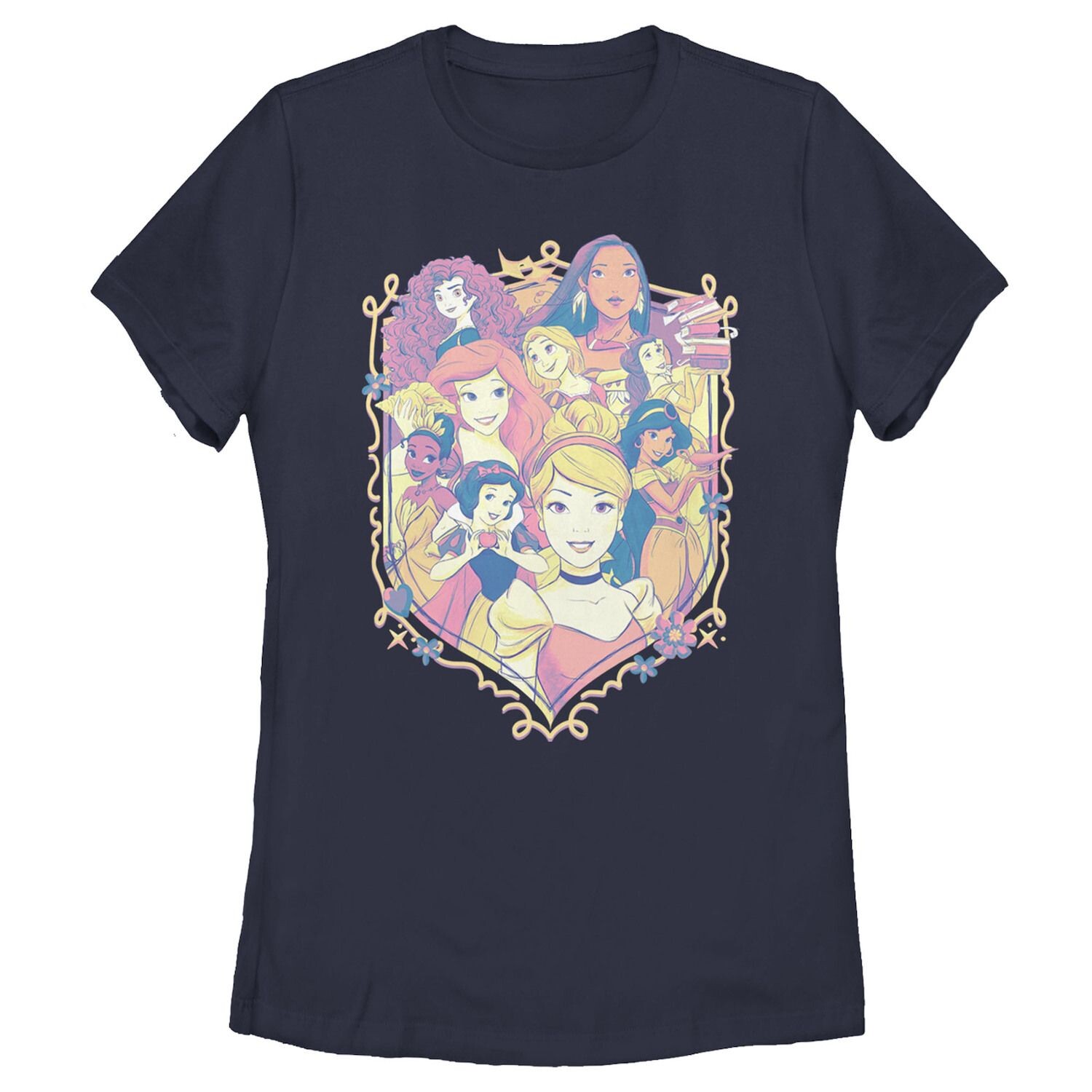 

Детская футболка с пастельным логотипом Disney Princesses Group Shield Licensed Character
