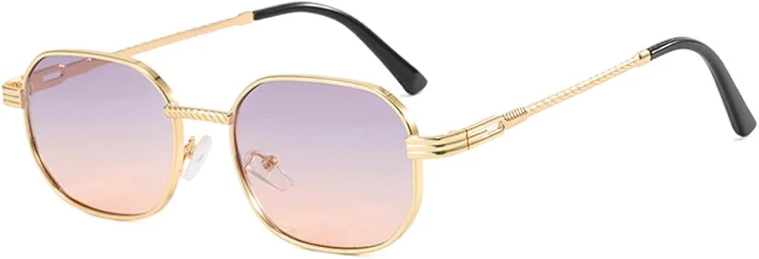 

Ретро-солнцезащитные очки в маленькой металлической оправе для женщин, модные градиентные очки с защитой от УФ-излучения UV400 для мужчин, панк-солнцезащитные очки TOIPASTN, Golden Grey Orange