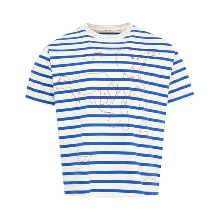 

Футболка Bode Margate Tee 'Blue/Multicolor', разноцветный