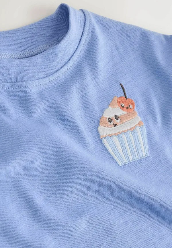 Футболка стандартного кроя с коротким рукавом и вышитым принтом Next, Blue Cupcake — фото 2