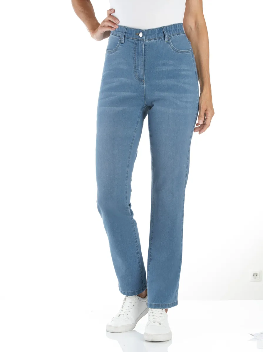 

Джинсы с завышенной талией Classic Basics (1 шт.), цвет Blue-Bleached