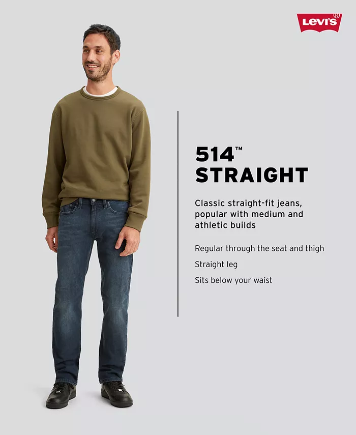 Мужские джинсы 514 Straight Fit Eco Performance Levi's, синий — фото 4