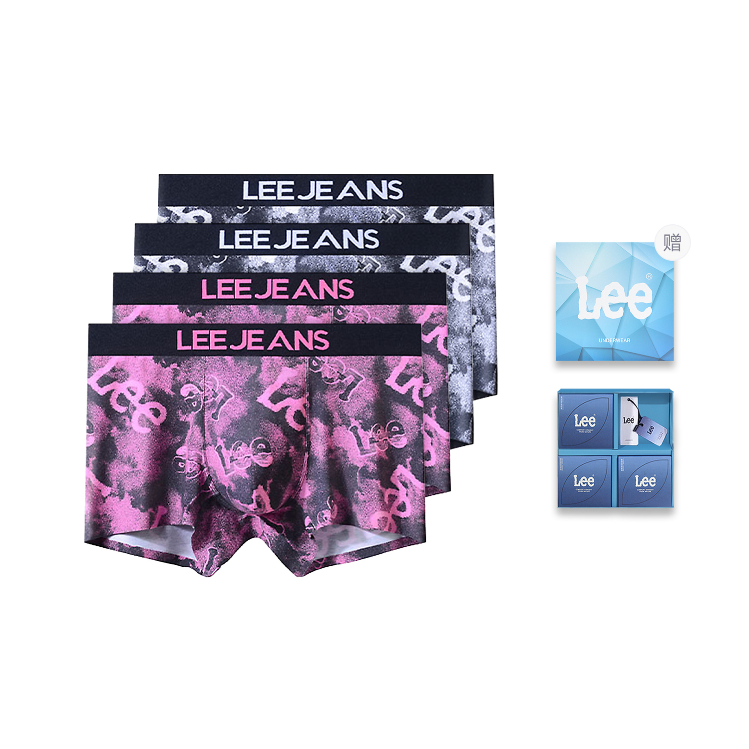 

Edge Color 3.0 трусы подарочные наборы мужские 4 шт Lee, черный