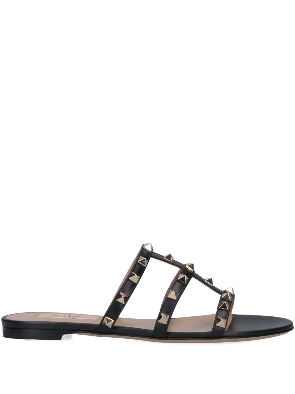 Сандалии с тремя ремешками и заклепками Rockstud VALENTINO GARAVANI, черный