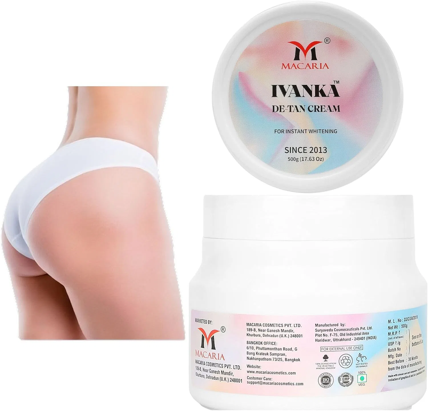 Крем для снятия загара Ivanka Leg Brightening Detan Pack MACARIA 500 г