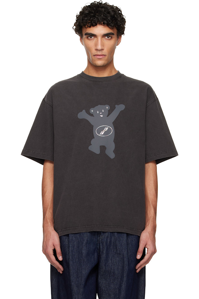 

We11Done Футболка с логотипом серого плюшевого мишки