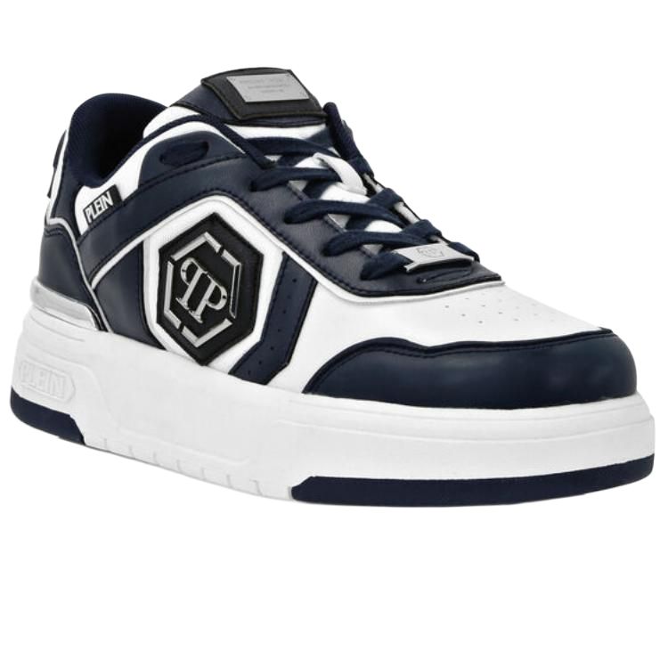 PHILIPP PLEIN Кроссовки Lo Top Leather Low top Skateboard Shoes Unisex бело-синие — фото 4