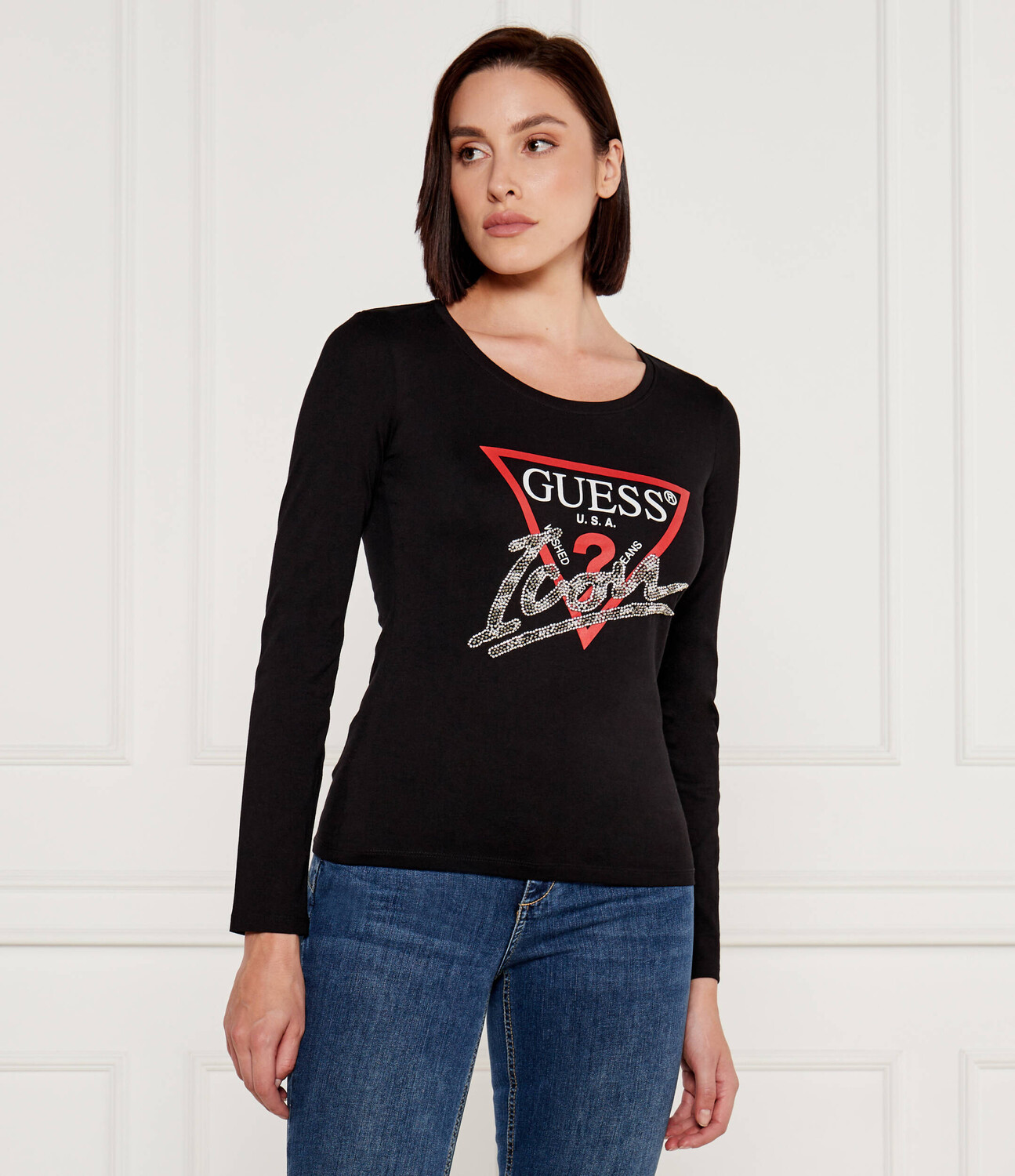 

Блуза GUESS Regular Fit, черный