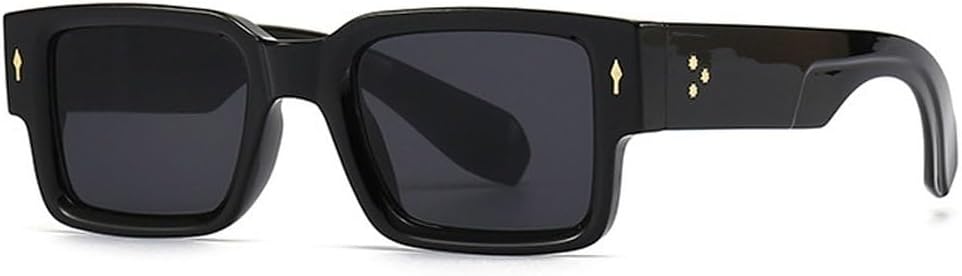 

Популярные модные солнцезащитные очки с квадратными заклепками для мужчин, винтажные панк-очки с градиентным переходом, модные темно-зеленые солнцезащитные очки UV400 для женщин SKFGNX, Black Gray