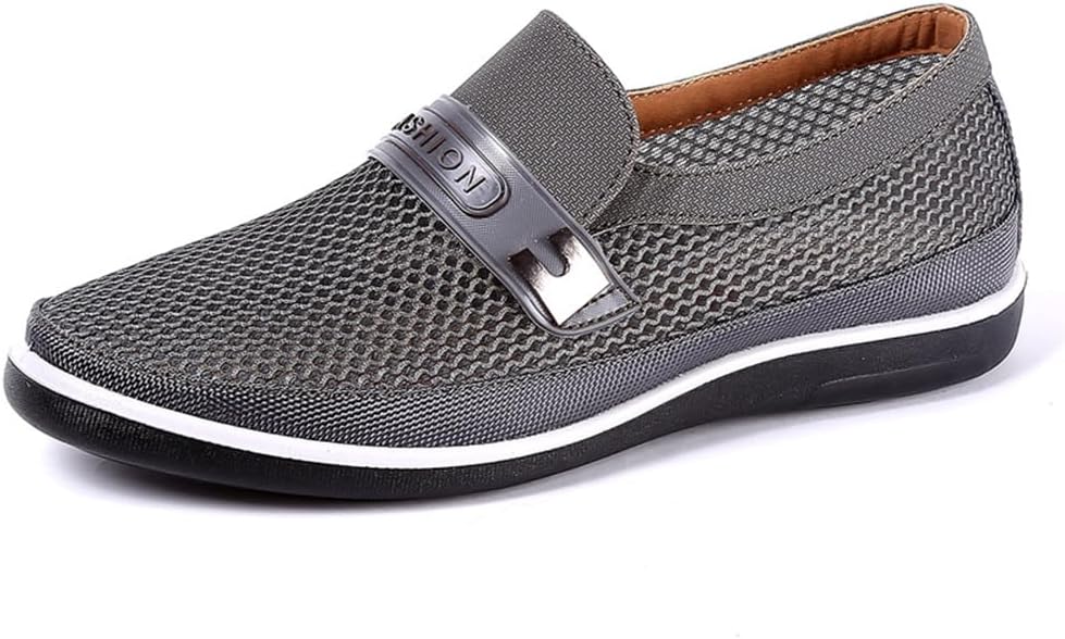 

Мужские повседневные сетчатые лоферы Летние дышащие легкие прогулочные туфли Удобная обувь для улицы, вождения, путешествий Стильные туфли Asifn, серый