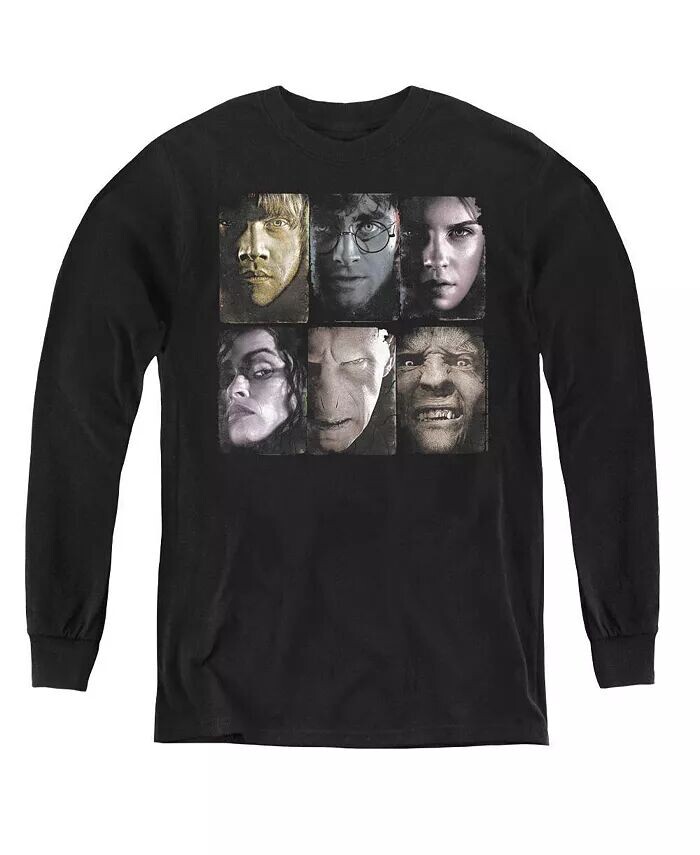 

Мальчики Молодежные Горизонтальные Головы Длинные Рукава Толстовка Harry Potter, черный