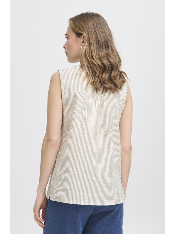 

Блузка без рукавов FRCAYLA Normal в полоску из серебристой норки Fransa