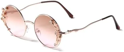 

Солнцезащитные очки Diamond 2027 с круглыми перламутровыми линзами, модные, для мужчин и женщин, с защитой от УФ-излучения UV400, в винтажном стиле MTZJH, C2tea-pink