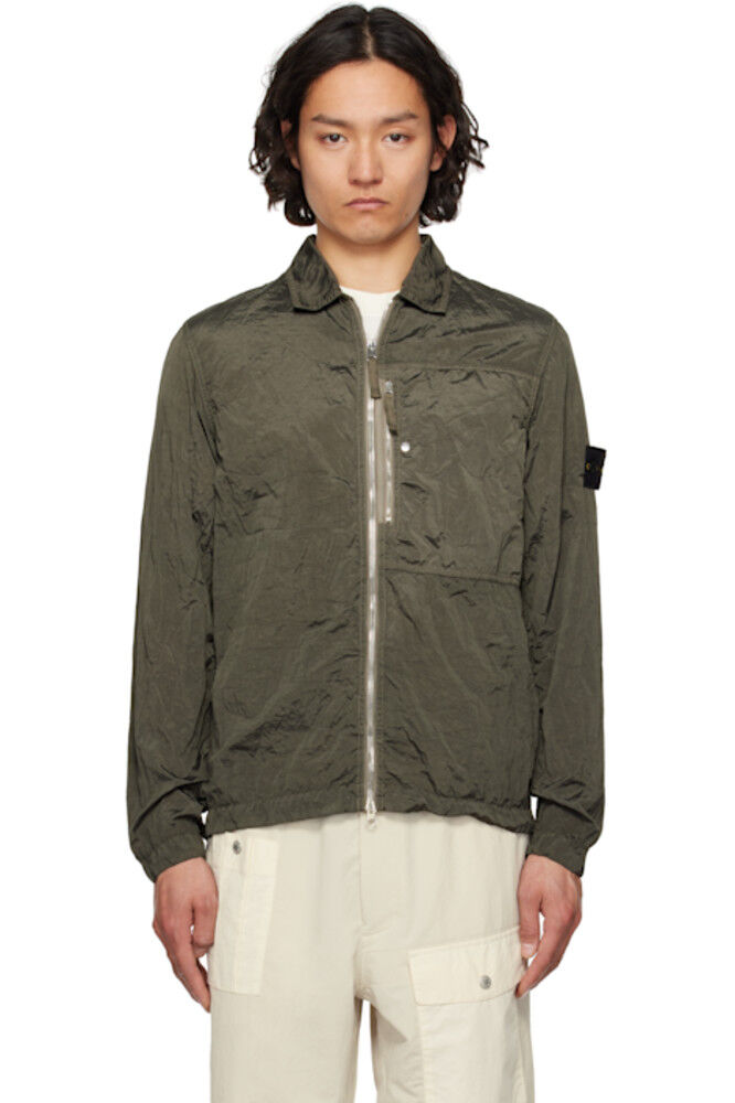 

Куртка из нейлона ECONYL цвета хаки из металла Stone Island