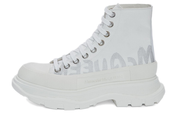 

Женские ботинки Alexander McQueen Tread Slick, белый/серебряный
