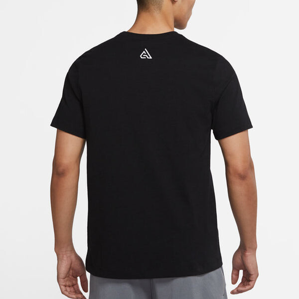 Футболка Men's Nike Plant Pattern Printing Round Neck Pullover Short Sleeve Black T-Shirt, черный — фото 4