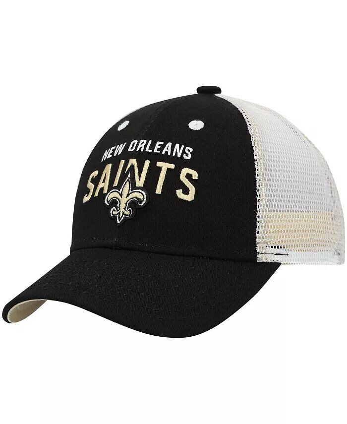 

Черно-белая кепка унисекс New Orleans Saints Core с сетчатой ​​спинкой и застежкой на спине Snapback для дошкольников Outerstuff
