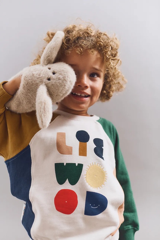

Детский хлопковый свитшот Aude Placement Sweatshirt Liewood, бежевый