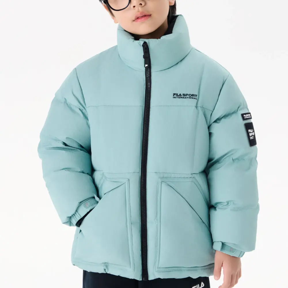 Fila Kids Пуховая куртка темно-зеленого цвета для подростков — фото 4