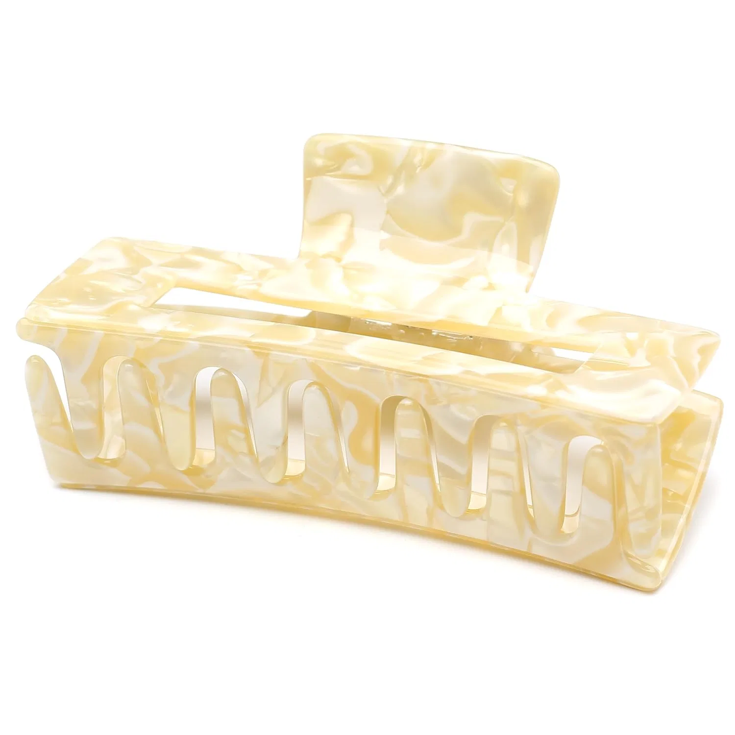 Большая заколка-краб для волос из ацетата Qingoo, Cream