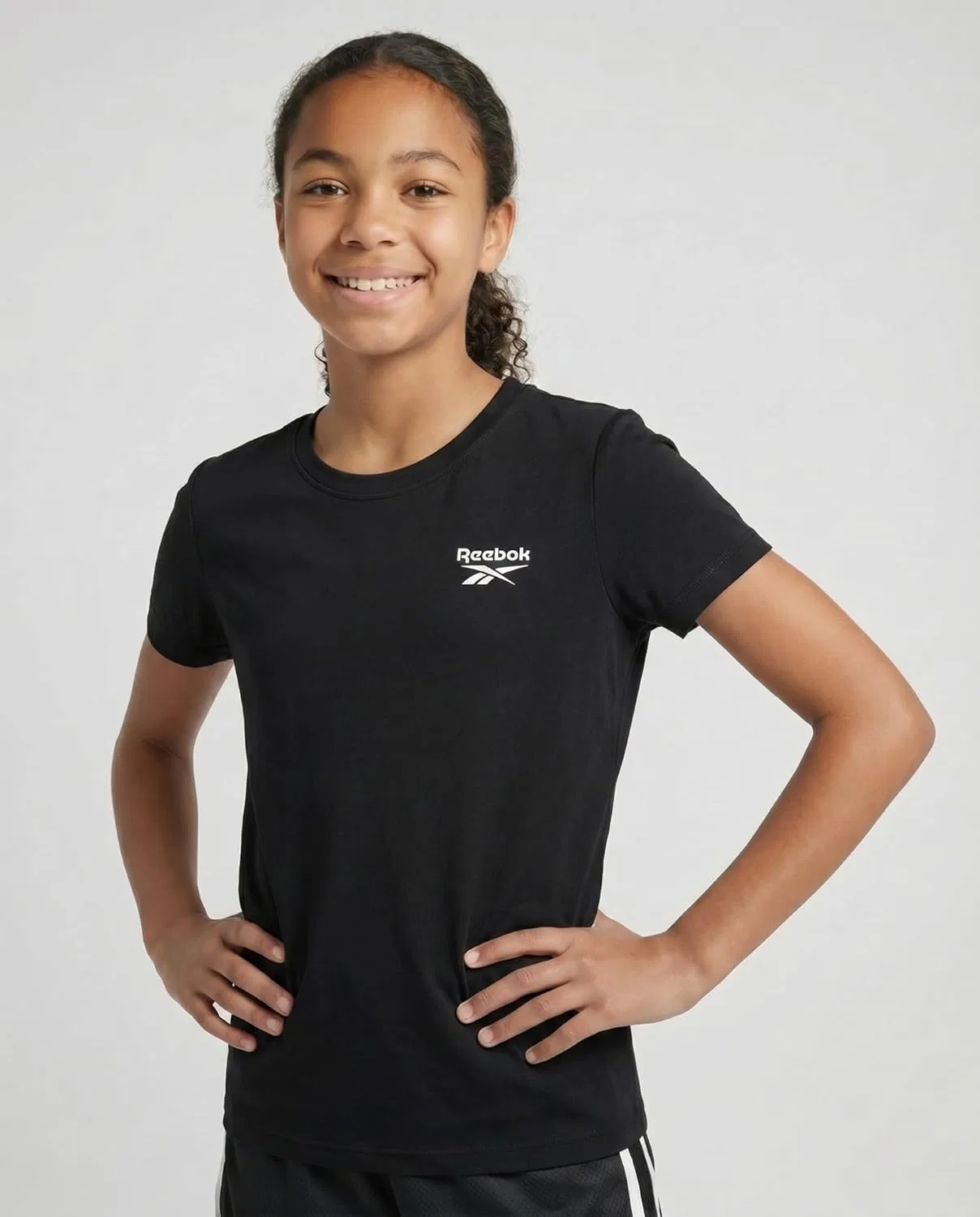 Детские футболки Reebok, набор 4 шт., цвет Solid Black, Solid Ultimate Grey, Solid Festival Bloom, Solid Bright White — фото 2