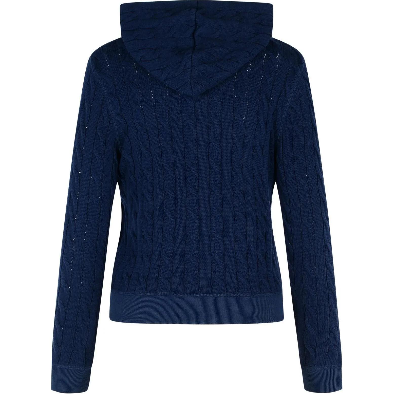 Топ Cable Knit Full Zip Hoodie Polo Ralph Lauren, синий — фото 4